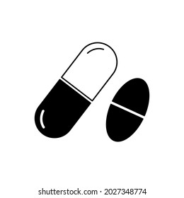 Iconos de píldoras y cápsulas símbolos vectores para web infográfica