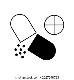 Pill and capsule icons symbol vector elements for infographic web