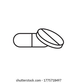 Pill Kapsellinie Symbol Vektordesign-Vorlage