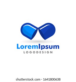 Pill Capsule Logo Template Design Vector. Creative Symbol Icon