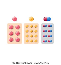 Pill and capsule medicine vector design