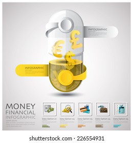 Pill Capsule Money And Financial Business Infographic Design Template