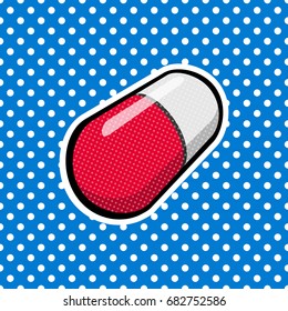 pill capsule pop art vector illustration 