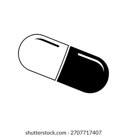 Pílula silhueta ícone vetor ilustração no fundo branco