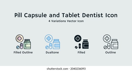 Pill Capsule, Tablet, And Vitamin Medicine Dentist Drug Icon