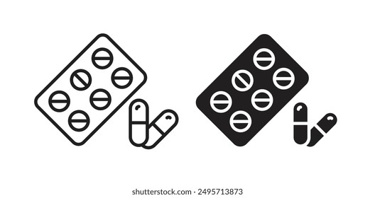 Pillenkapsel-Vektorgrafik-Symbol in Schwarz.