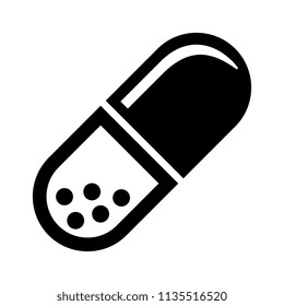 Pill capsule vector medical icon illustration isolated on white background