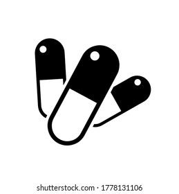 Pill capsules abstract icon vector