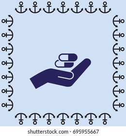 pill capsules vector icon
