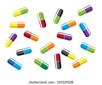 Pill Capsules. Vector illustration