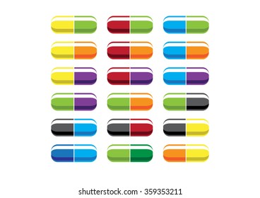 Pill Capsules. Vector illustration