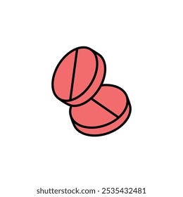 Icono de Vector coloreado de la píldora sobre fondo blanco
