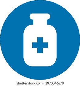 Contenedor de píldoras, ilustración de icono, vector sobre fondo blanco