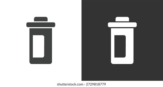 Icono del envase de la píldora. Icono de la serie de glifos sólidos