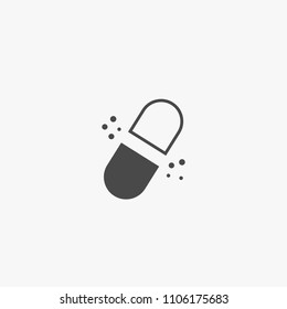pill drug popping vector icon eps10 