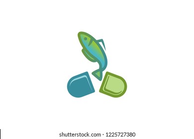pill, fish, supplement logo Designs Inspiration Isolated on White Background