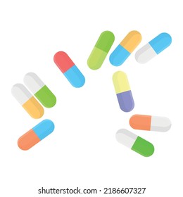 Pill flat icon isolated on white background. Vector illustration.