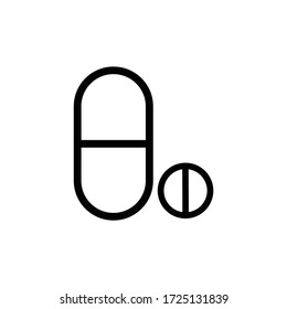 diseño del logotipo del vector del icono plano de la píldora símbolo de la ilustración de moda gráfico simple