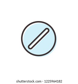 pill flat outline icon on transparent background