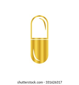 pill - gold vector icon
