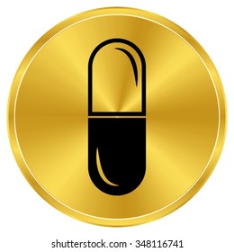 pill - gold vector icon