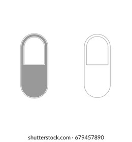 Pill grey set  icon .