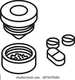 Pill grinder icon , vector