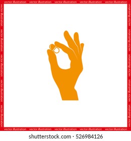 Pill in the hand icon vector illustration eps10.