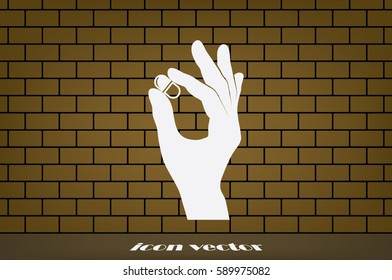 Pill in the hand icon vector illustration eps10.