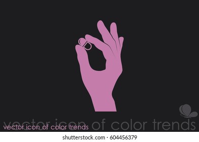Pill in the hand icon vector illustration eps10.