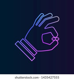 The Pill in the hand nolan icon. Simple thin line, outline vector of Medicine icons for UI and UX, website or mobile application