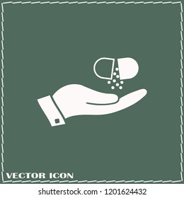 Pill icon. Antibiotic symbol. Capsule pictogram