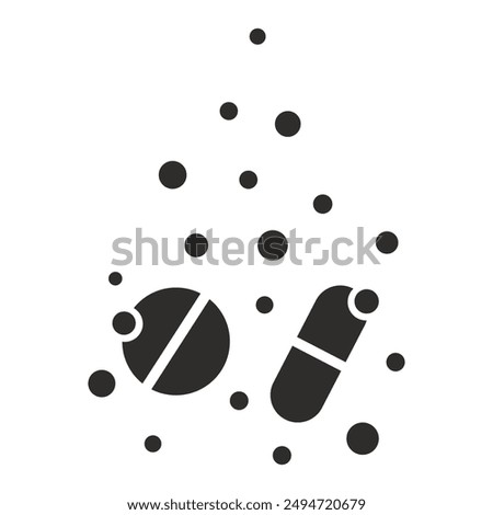 pill icon, bubble symbol, flat vector illustration on white background