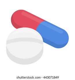 Pill icon cartoon.