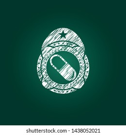 pill icon with chalkboard texture