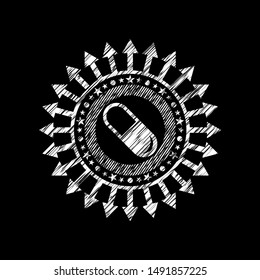 pill icon with chalkboard texture