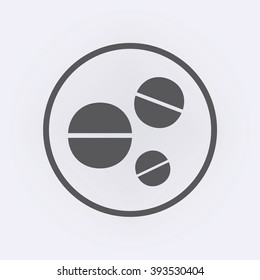Pill Icon in circle . Vector illustration
