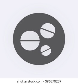 Pill Icon in circle . Vector illustration