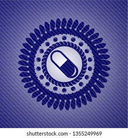 pill icon with denim texture