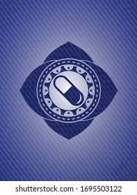 pill icon with denim texture