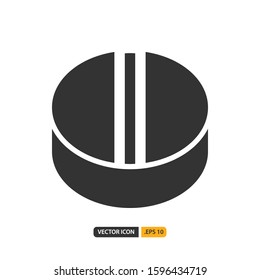 pill icon in filled style. Vector logo design template. Modern design icon, symbol, logo and illustration. Vector graphics illustration and editable stroke. Isolated on white background.