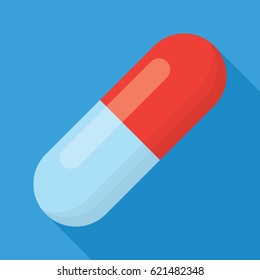 Pill icon in flat design
