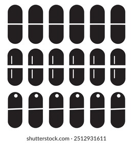Icono de la píldora. Diseño plano estilo eps 10 Ilustración vectorial.