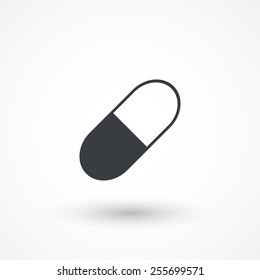 Pill icon. Flat design style modern vector illustration. Isolated 