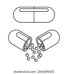 Pill icon in flat style. Drug vector illustration on isolated background. Medicine pharmacy sign business concept.
