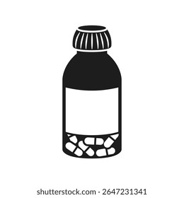 Ícone de preenchimento em estilo plano. Ilustração de vetor de droga em fundo isolado. Medicamento farmácia sinal conceito de negócio.