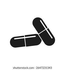 Ícone de preenchimento em estilo plano. Ilustração de vetor de droga em fundo isolado. Medicamento farmácia sinal conceito de negócio.