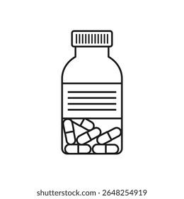 Pill icon in flat style. Drug vector illustration on isolated background. Medicine pharmacy sign business concept.