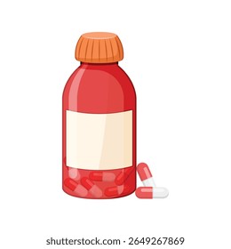 Pill icon in flat style. Drug vector illustration on isolated background. Medicine pharmacy sign business concept.
