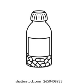 Pill icon in flat style. Drug vector illustration on isolated background. Medicine pharmacy sign business concept.